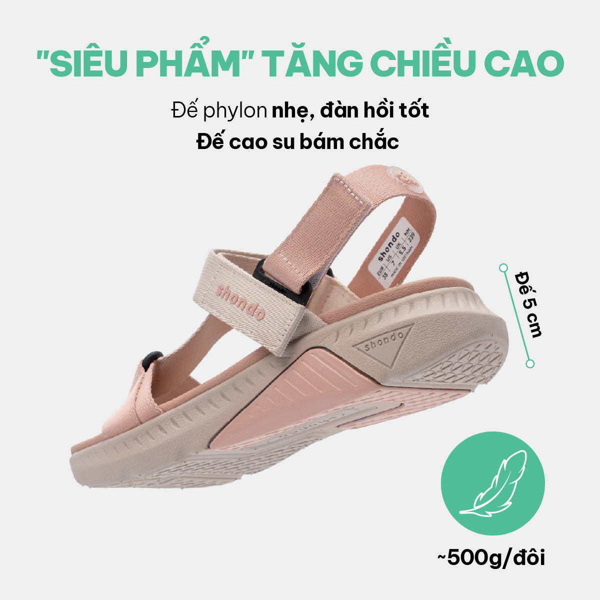 Sandal F7R quai chéo nữ hồng