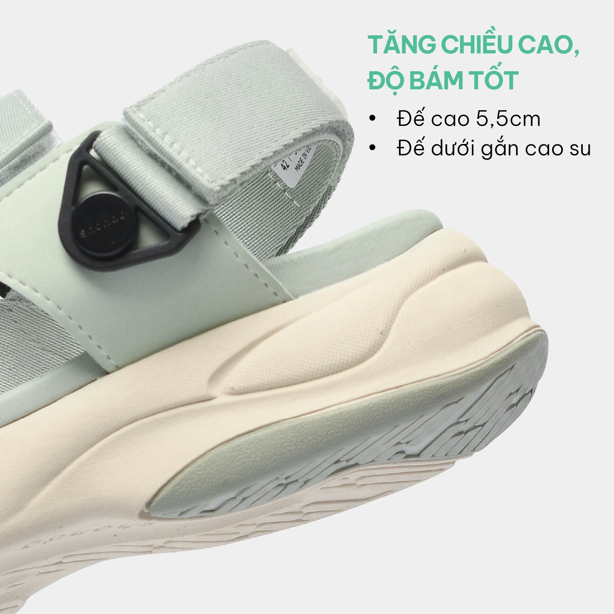 Sandal nam nữ F8B quai xoay xanh mint