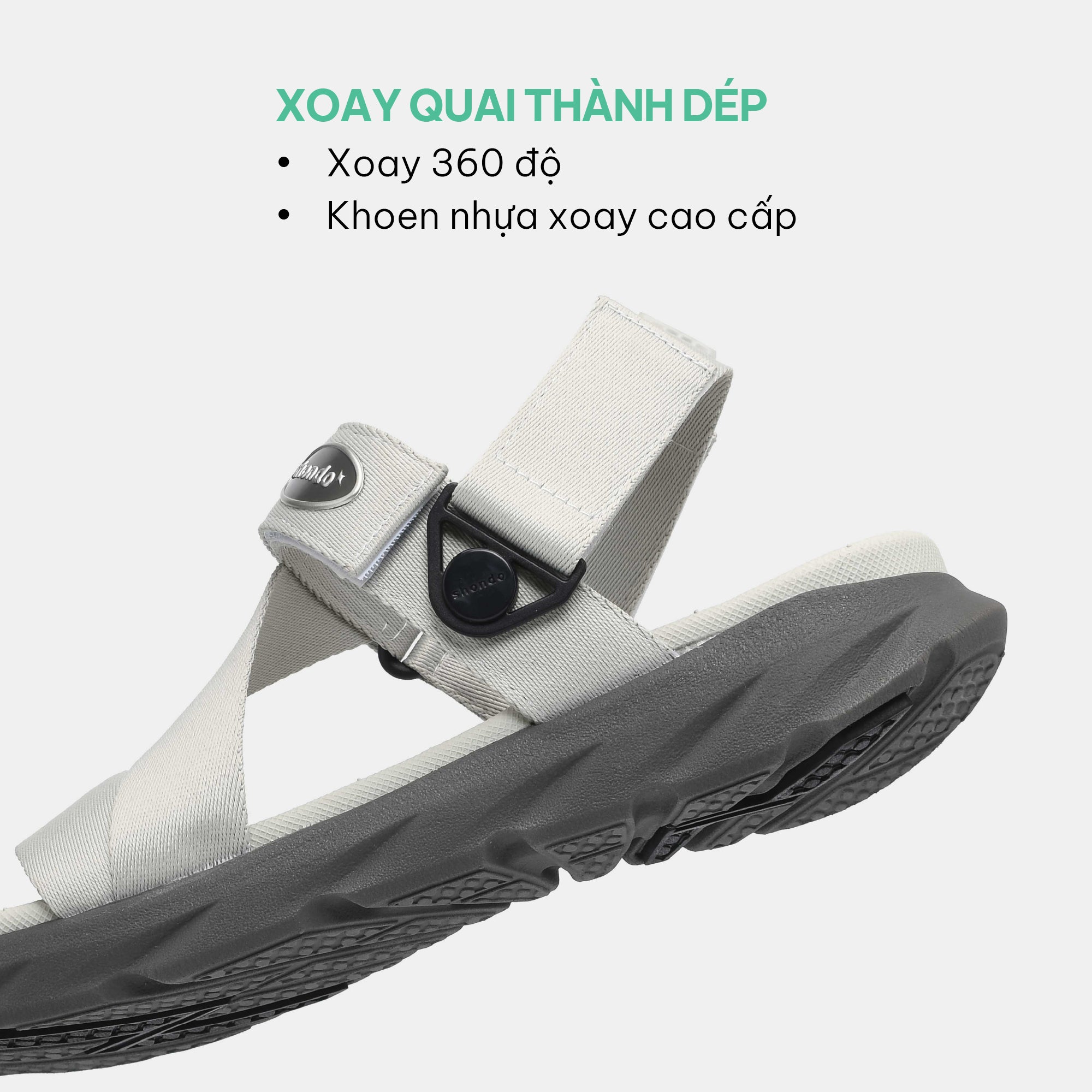 Sandal F6S quai xoay xám rêu