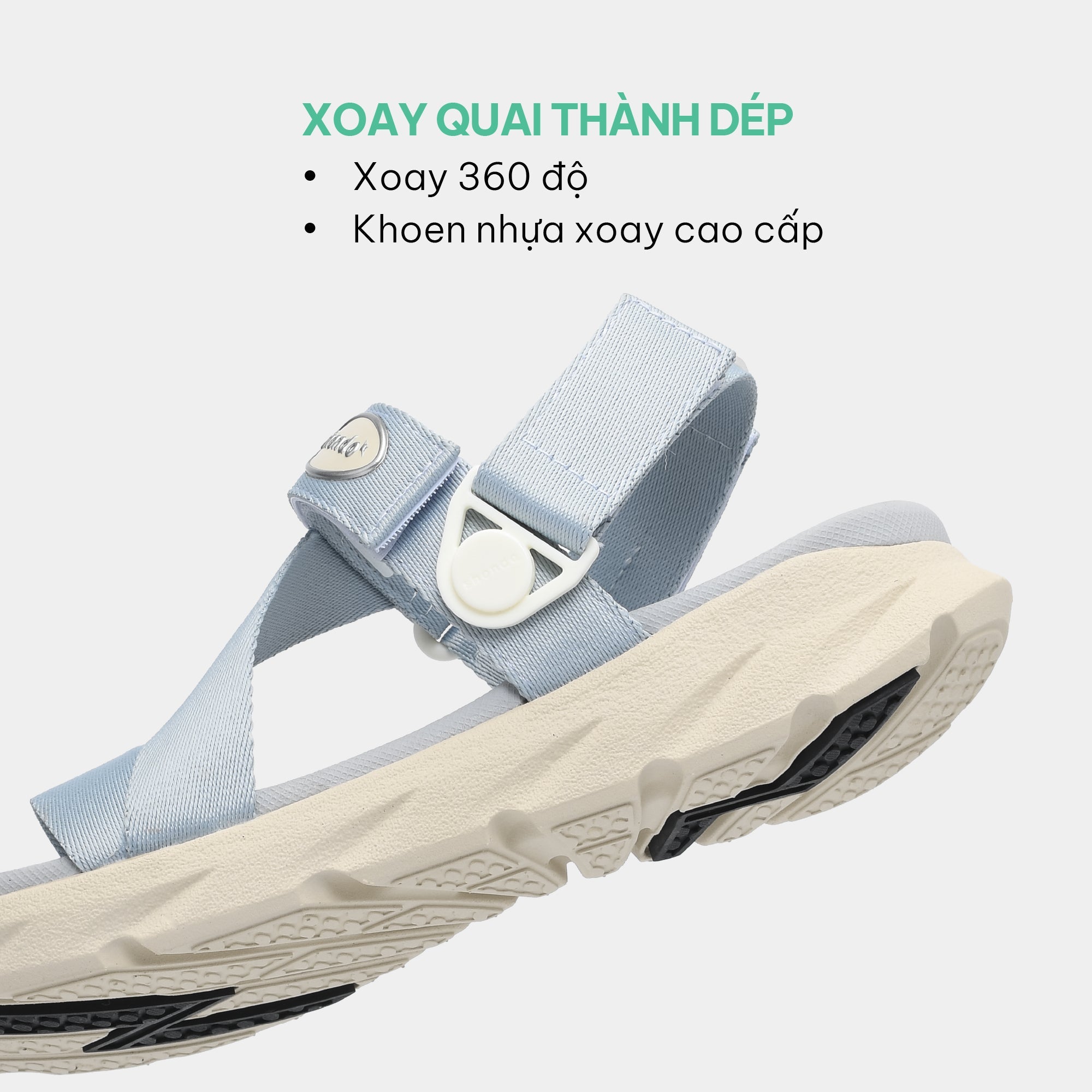 F6S blue swivel strap sandals