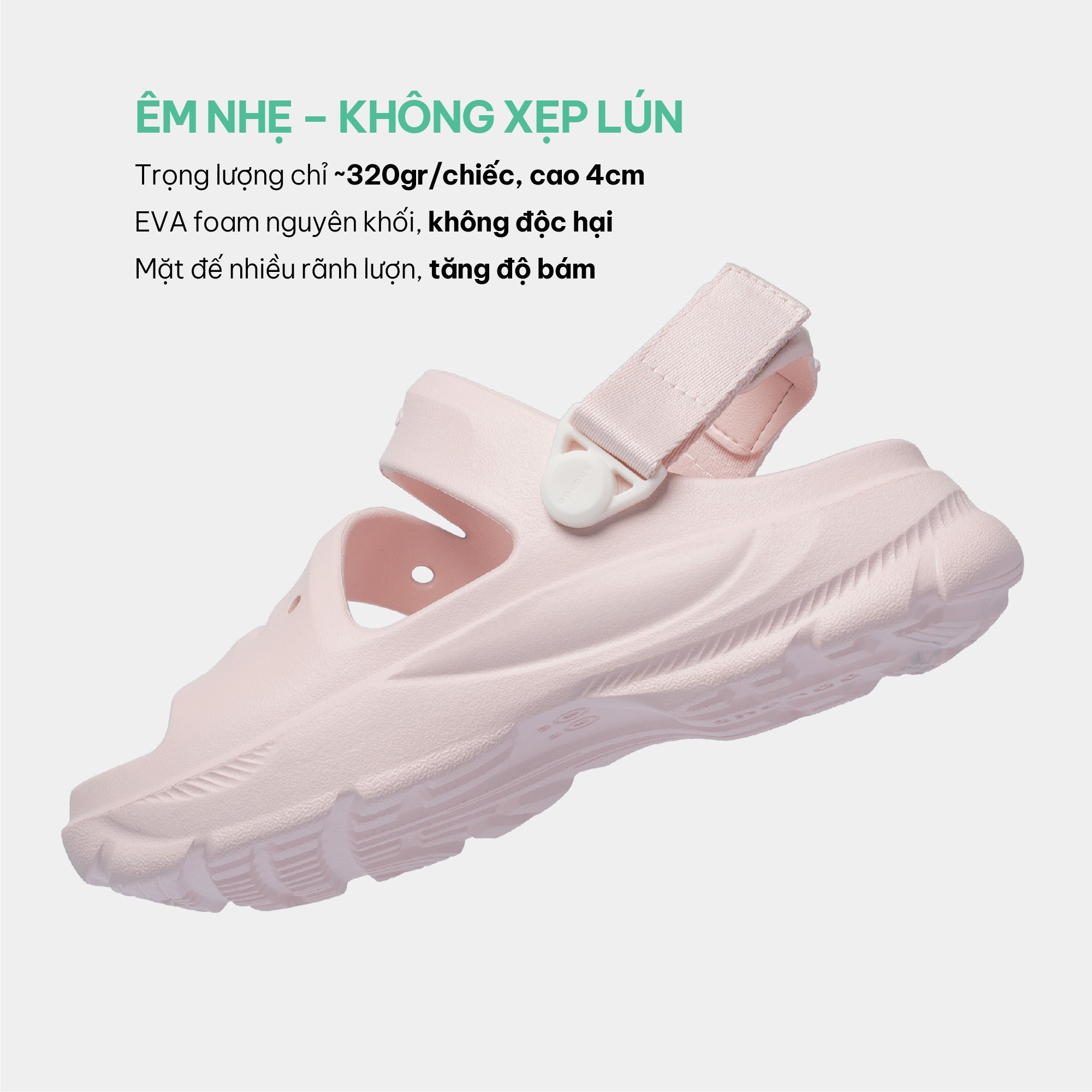 FX plastic molded rain sandals pink