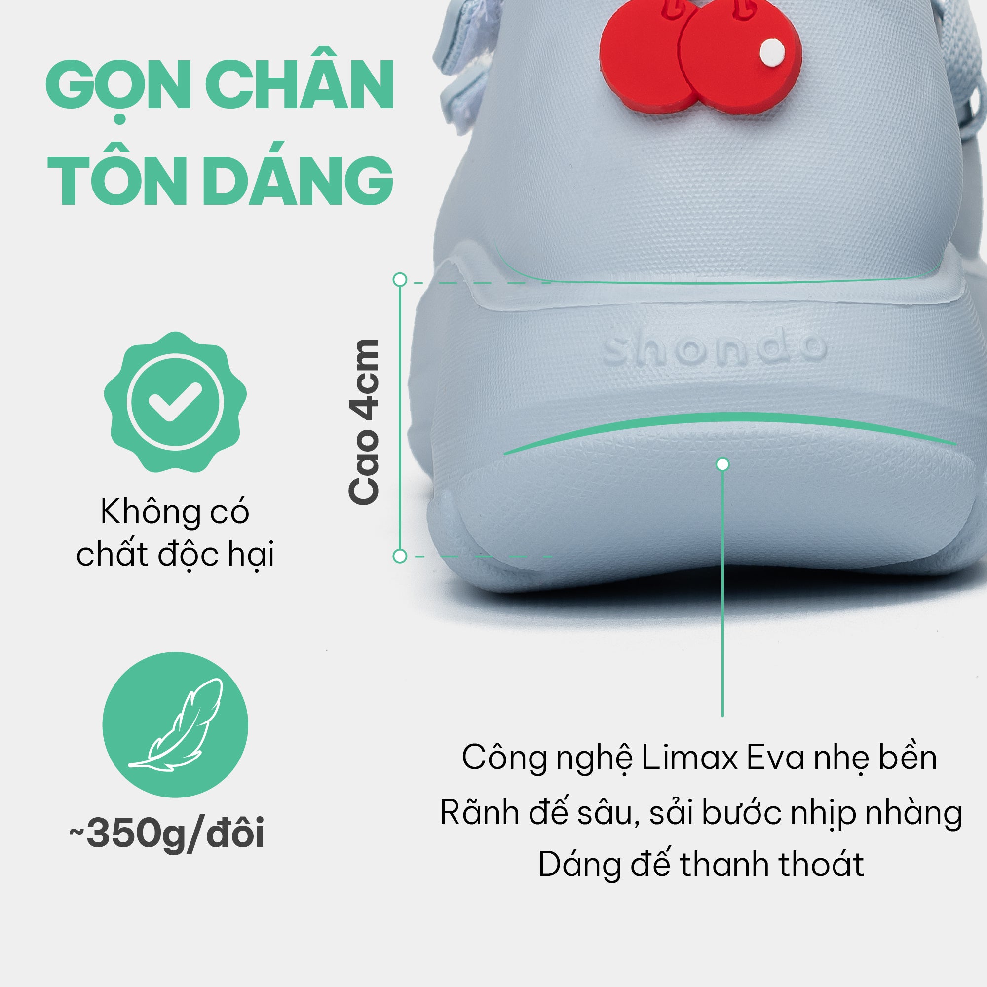 Giày ballet sneaker nữ Dreamie xanh trời