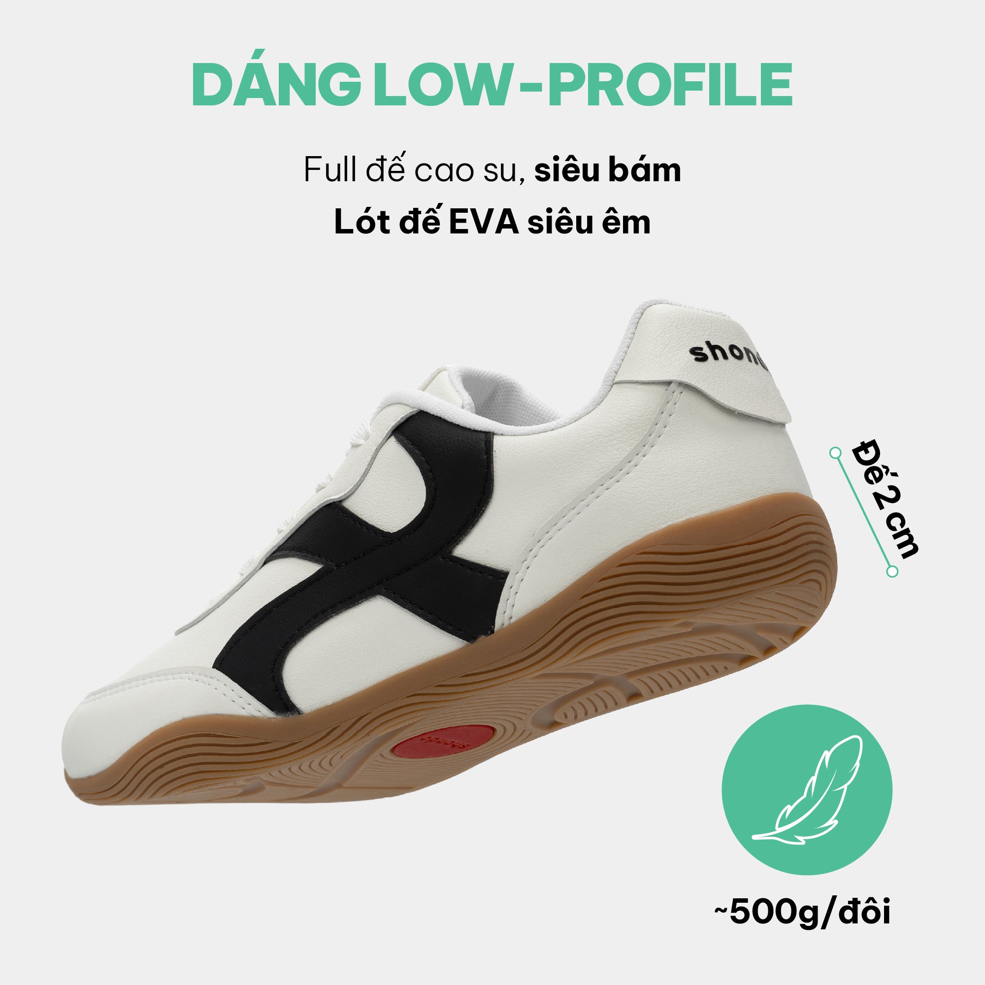 Sneaker CLASS 7 đế thấp unisex trắng