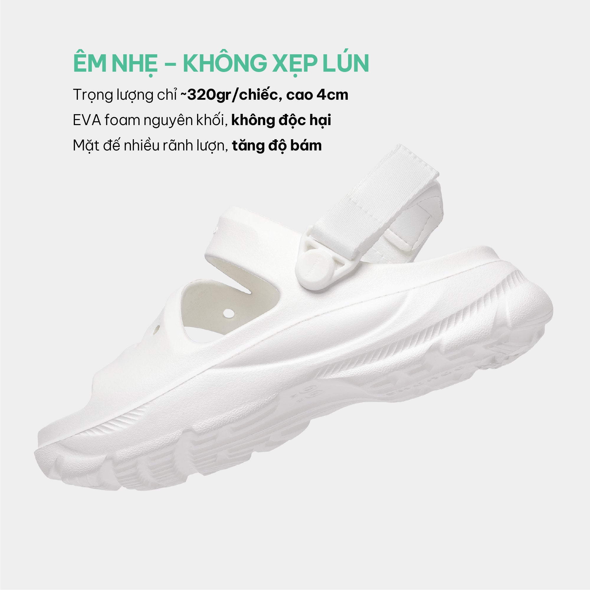 Sandal FX nhựa đúc đi mưa trắng
