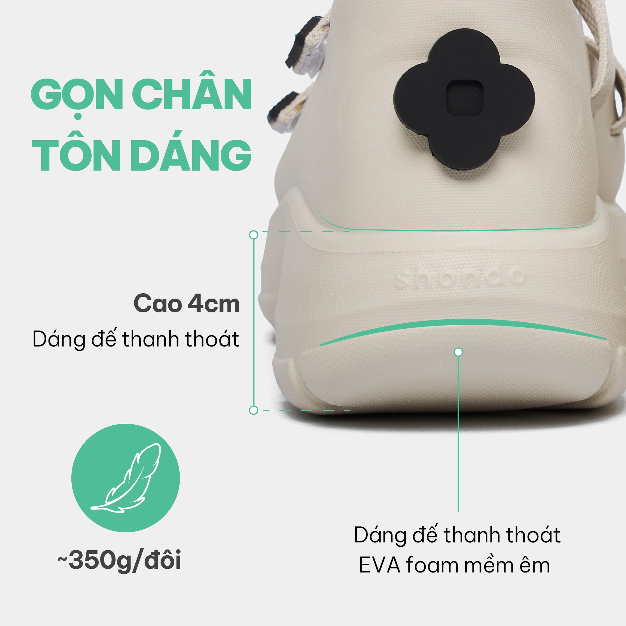 Giày ballet sneaker nữ Dreamie trắng