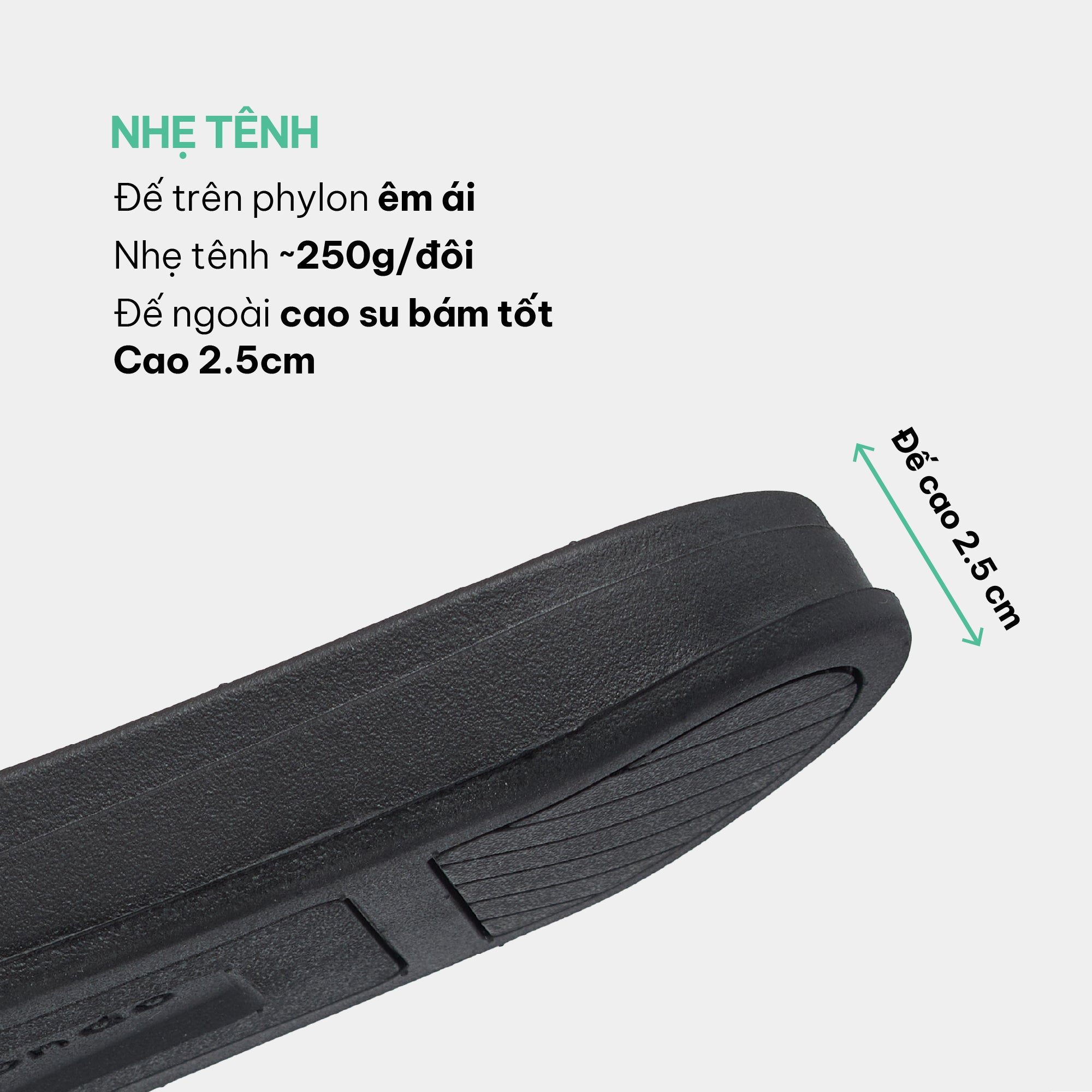 Dép quai ngang Trendy 2 thêu logo Shondo đen