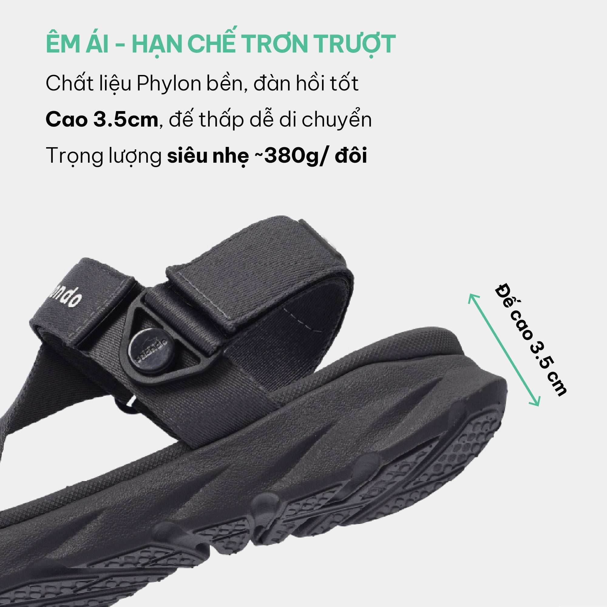 Sandal nam nữ F6S quai xoay xám đậm