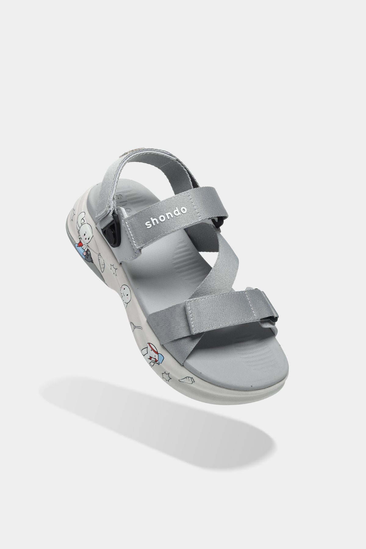 Sandal F8B T7M nam nữ khóa xoay xám