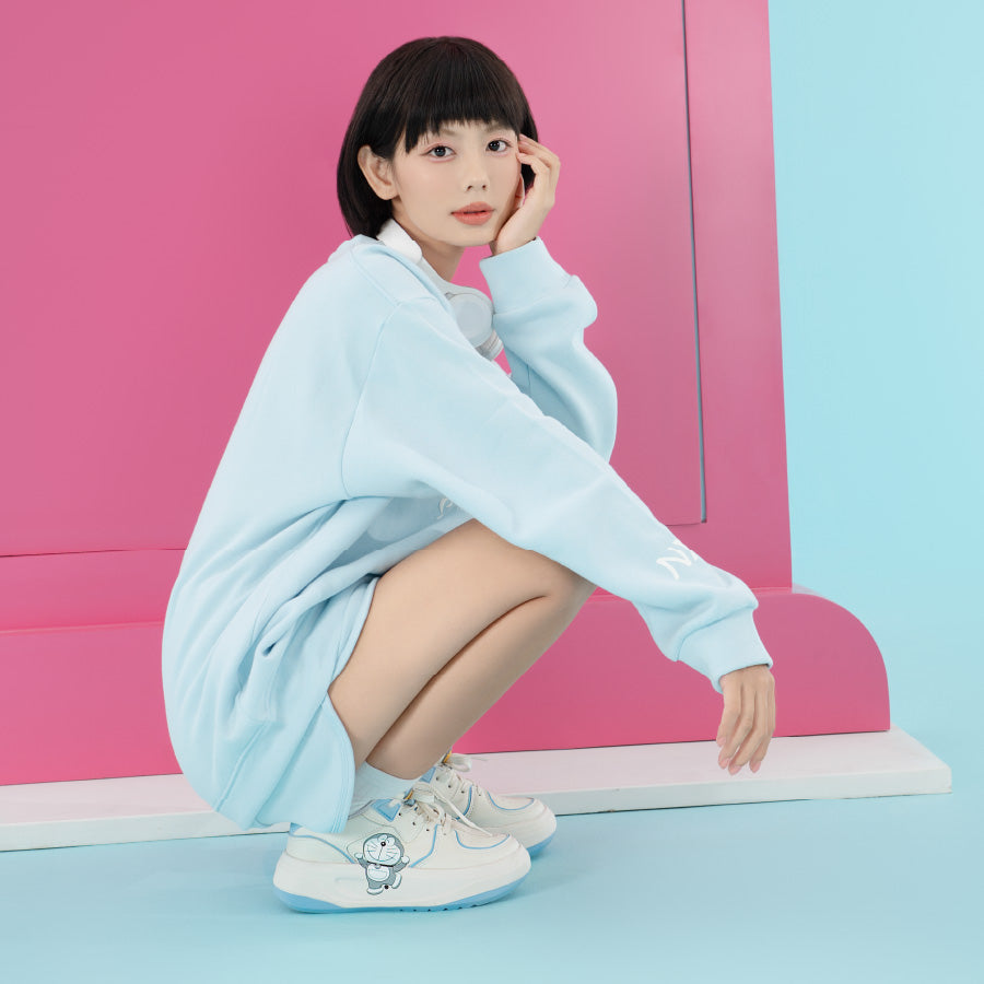 Sneaker Class 2 Doraemon trắng đen