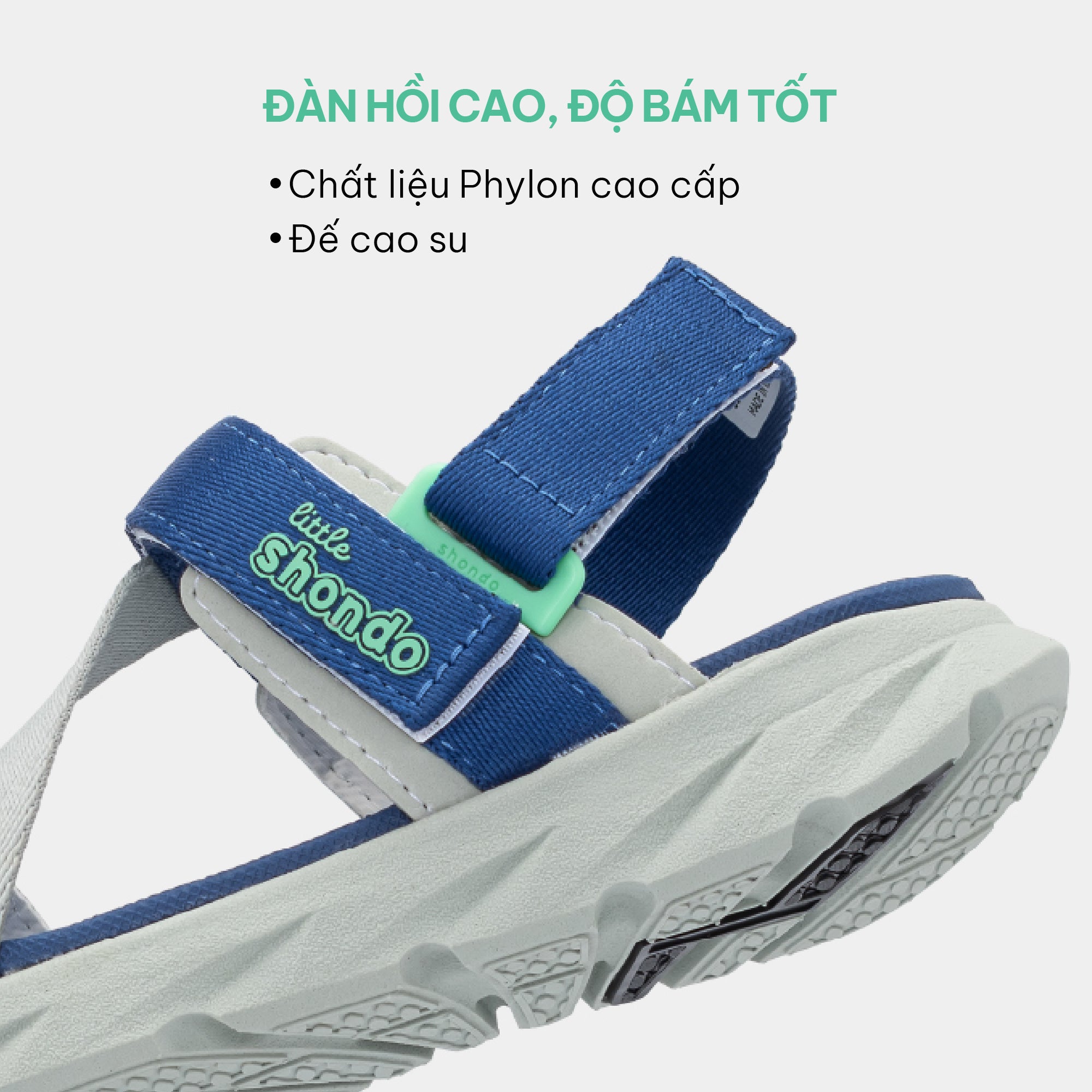 Sandal bé trai Li6 Capybara xanh