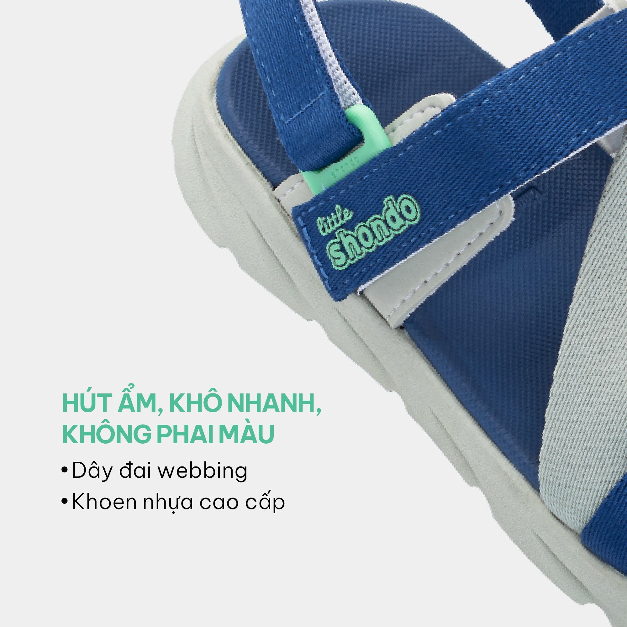 Sandal bé trai Li6 Capybara xanh