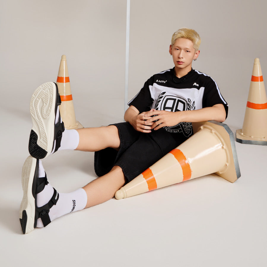 Sandals F8B trắng đen