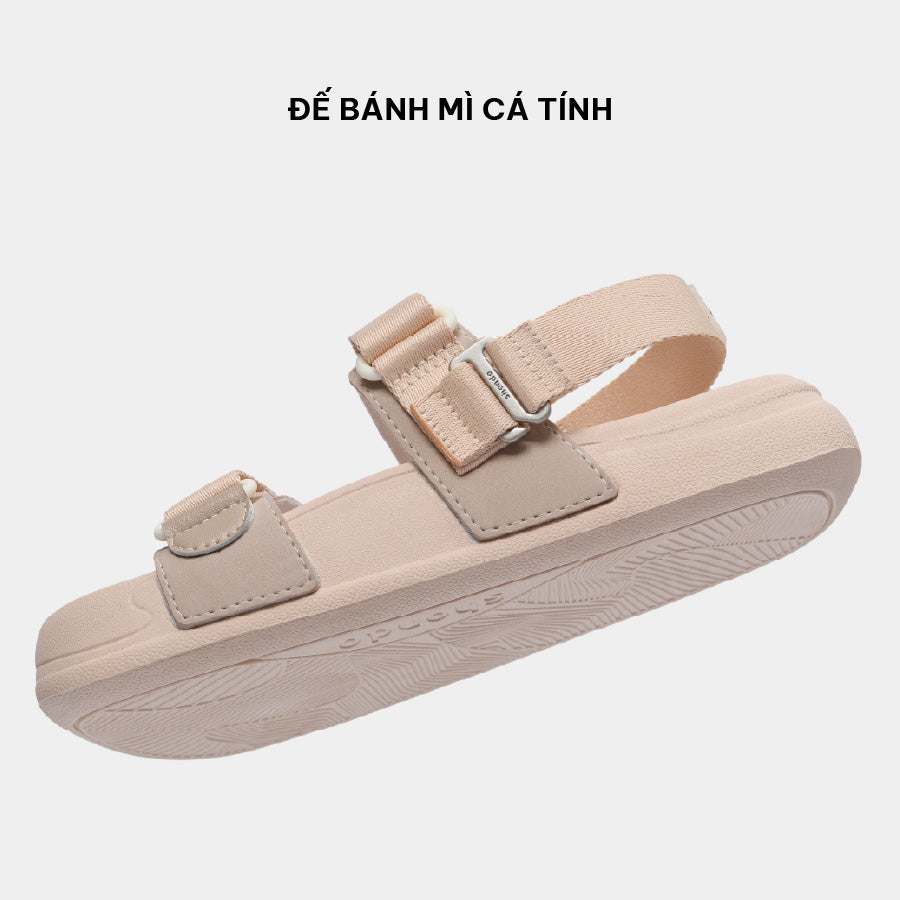 Sandal bánh mì nữ Platy 5 khoen hồng