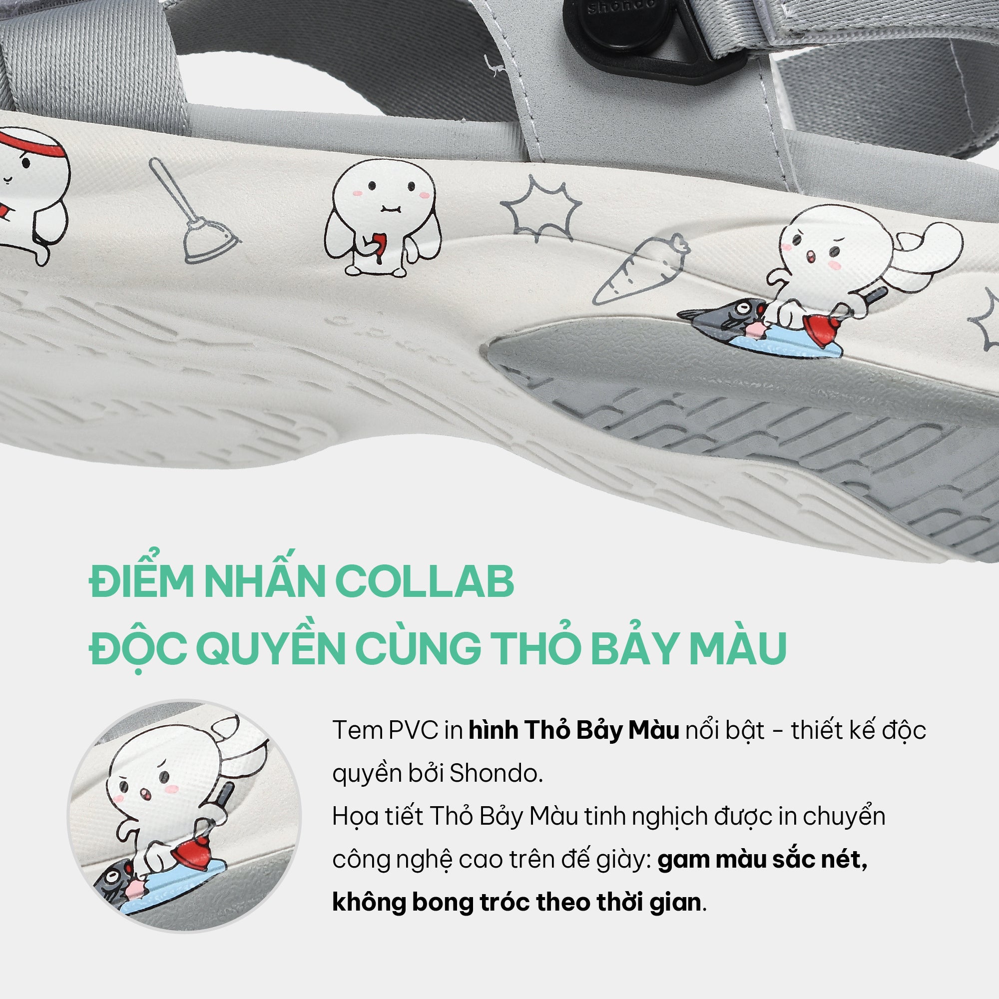 Sandal F8B T7M nam nữ khóa xoay xám