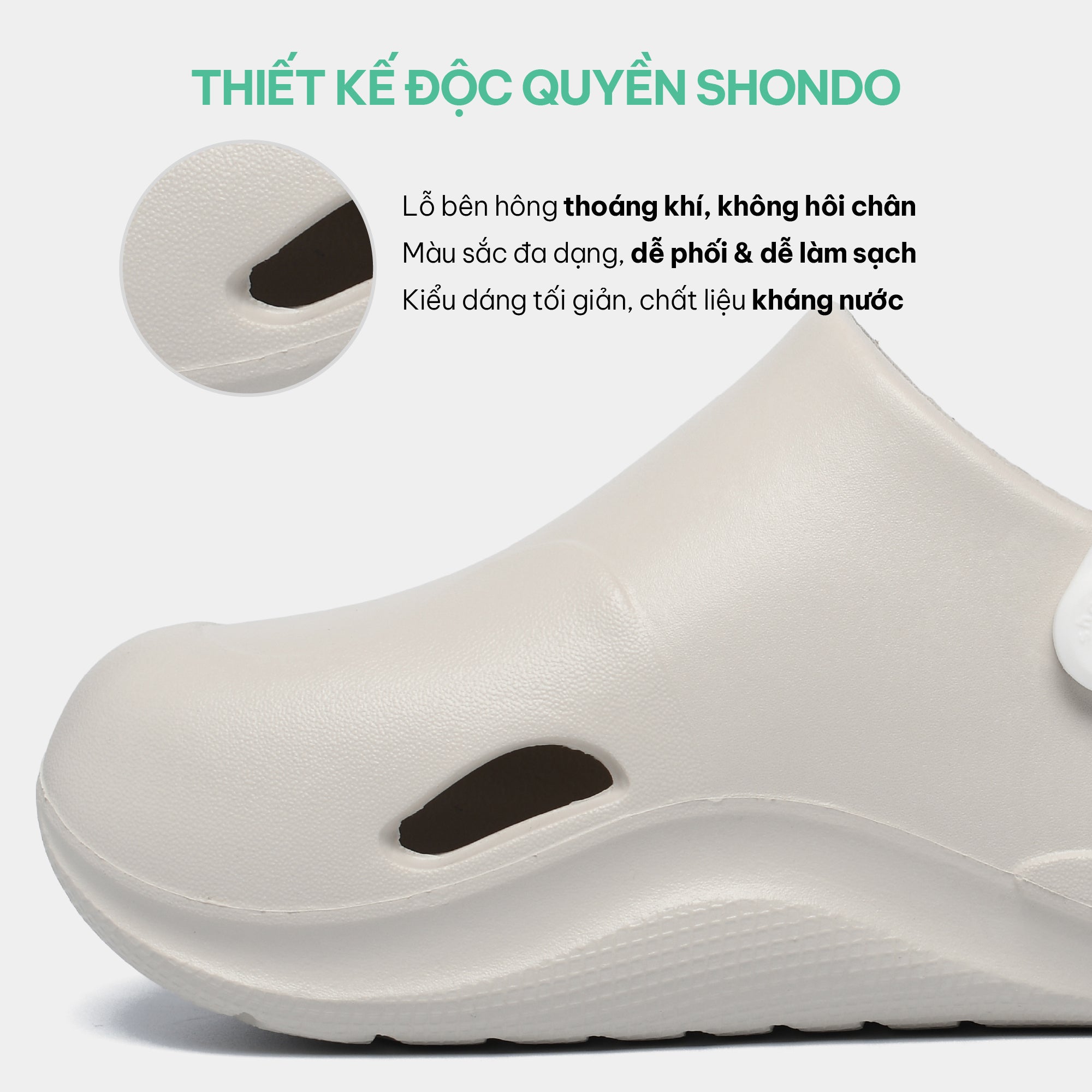 Clog SUKE nhựa đúc nam nữ trắng