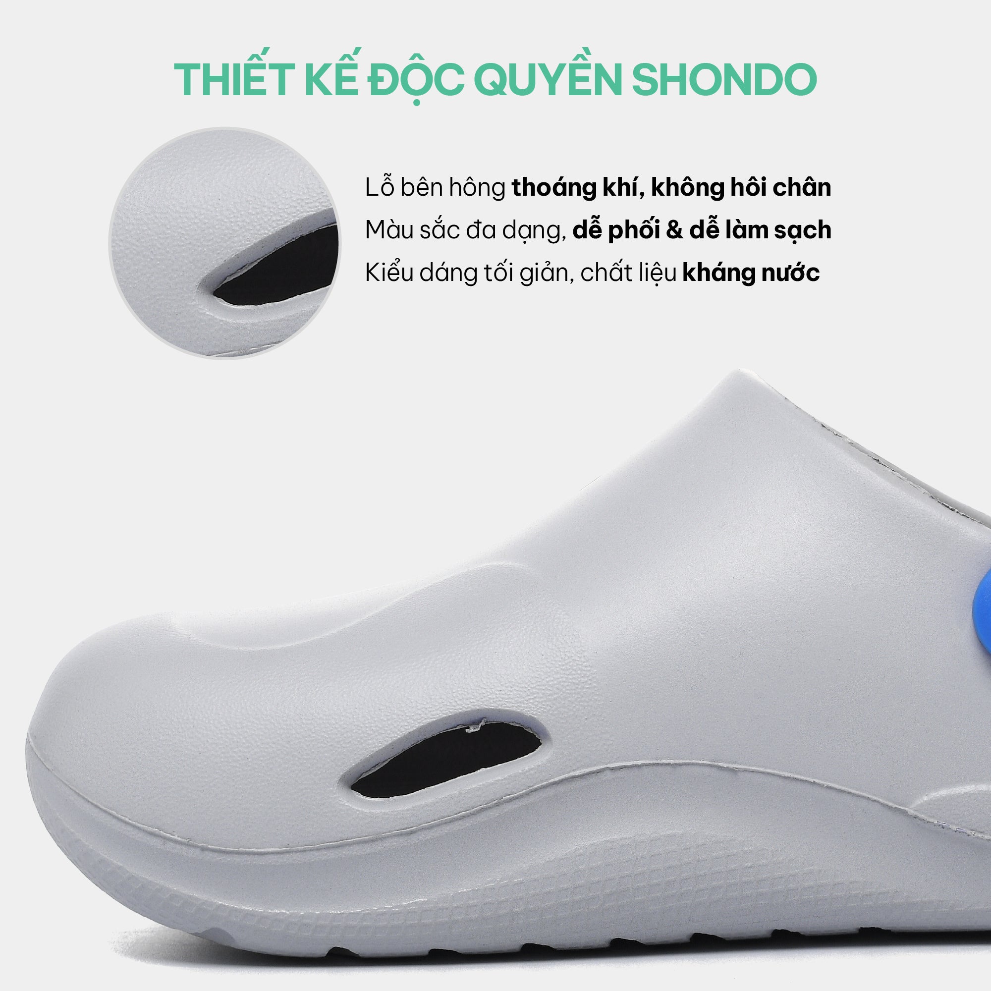 Clog Little Suke bé trai nhựa đúc xám