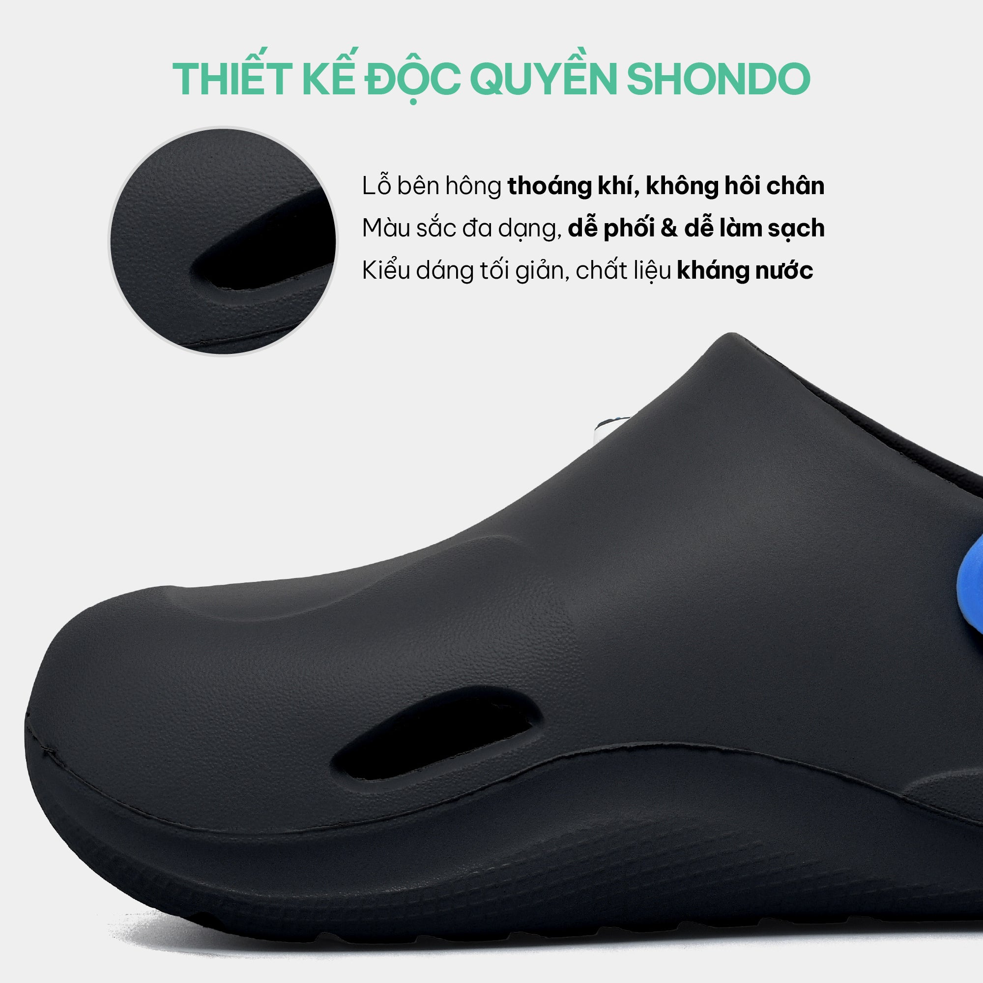 Clog Little Suke bé trai nhựa đúc đen
