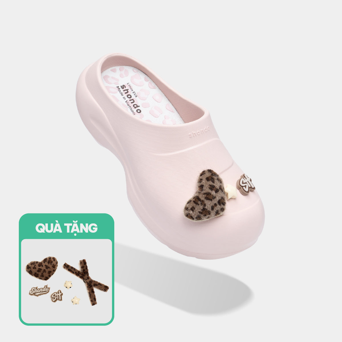 Clog Mule Chic Limax da báo nữ hồng