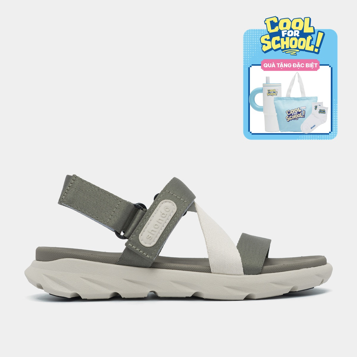 Sandal F6S Quai Chéo Unisex Rêu