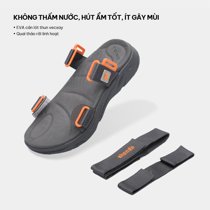 Sandal nam nữ F8M xám đậm