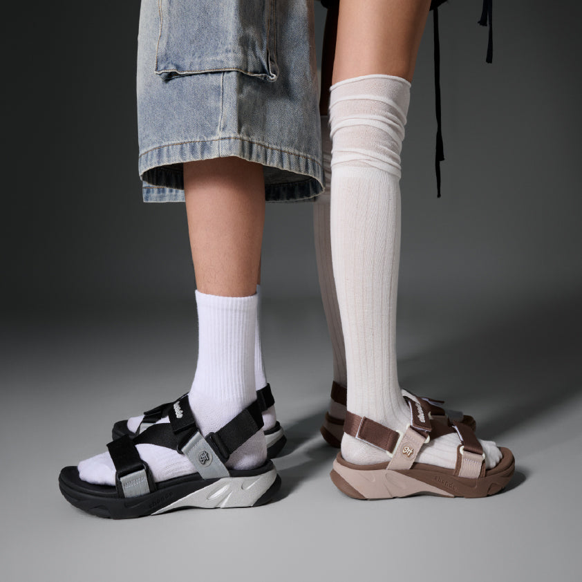 Sandal F8M thể thao nam nữ quai chéo nâu
