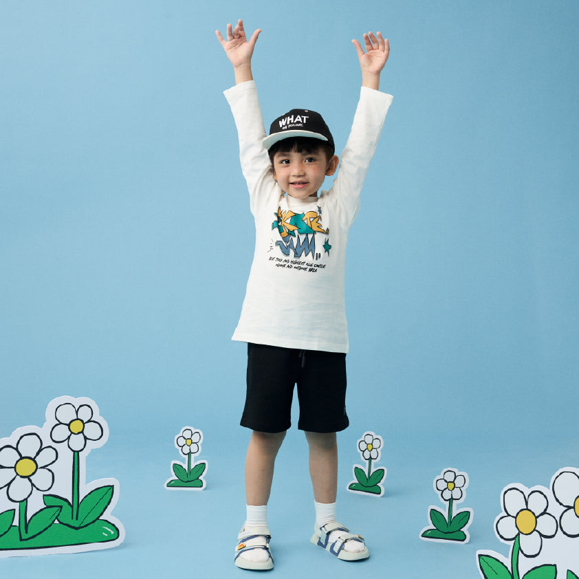 Sandal bé trai Little 3 khủng long xám