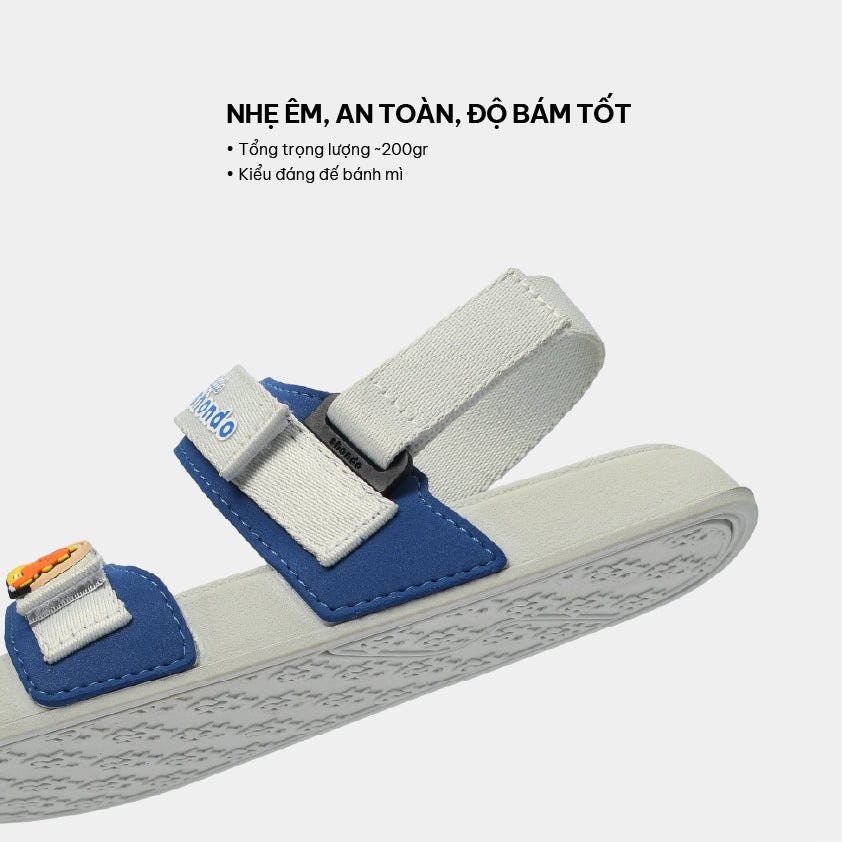 Sandal bé trai Little 3 khủng long xám