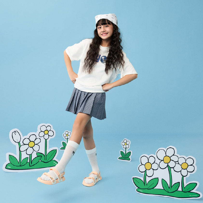 Sandal bé gái Little 3 hồng trắng kem gấu