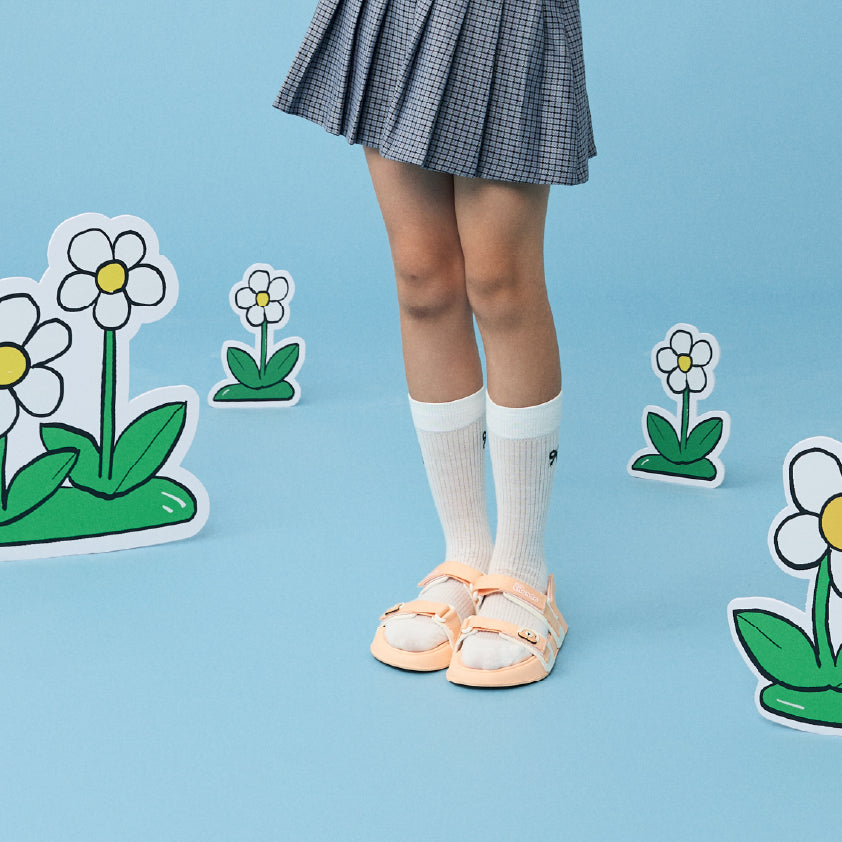 Sandal bé gái Little 3 hồng trắng kem gấu