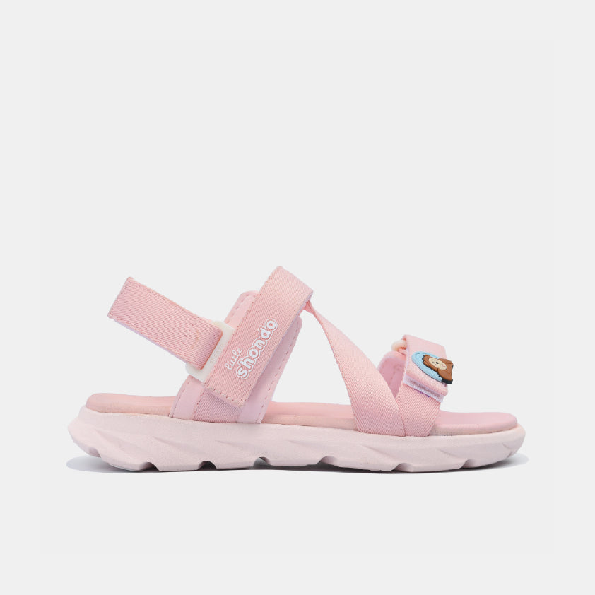 Sandal bé gái Little 6 gấu hồng