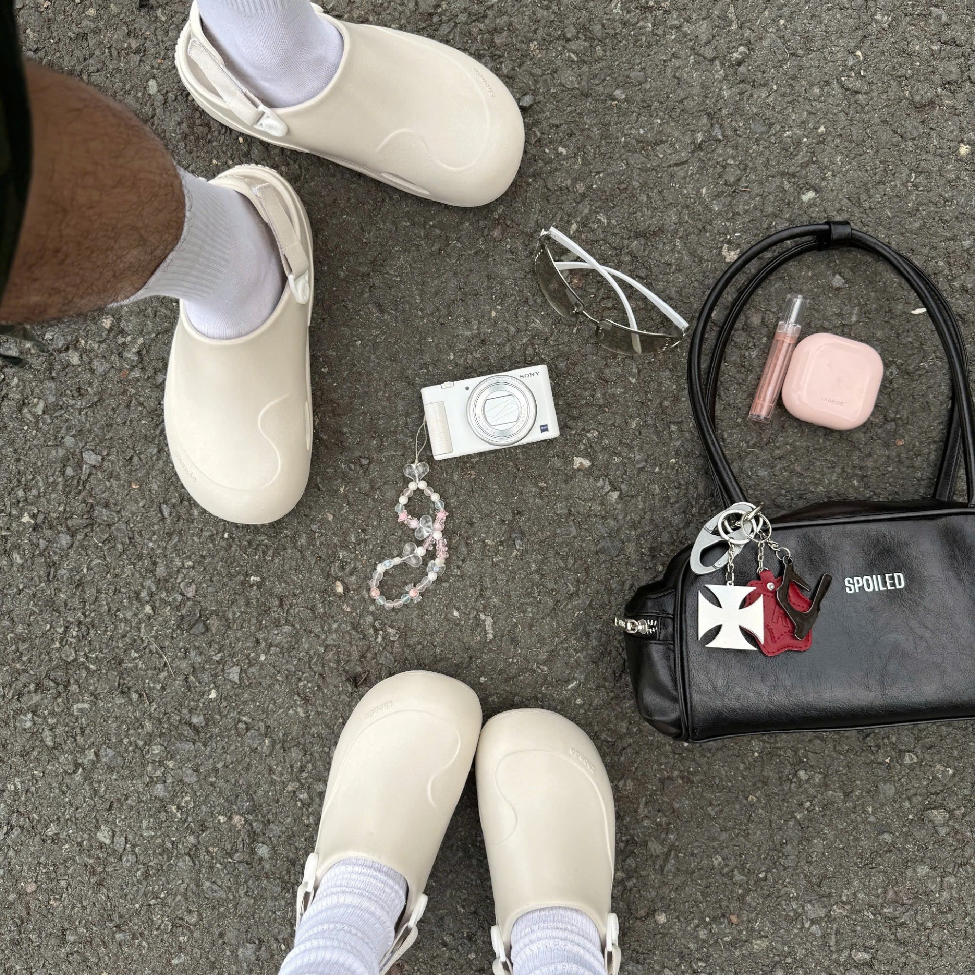 Clog SUKE nhựa đúc nam nữ trắng