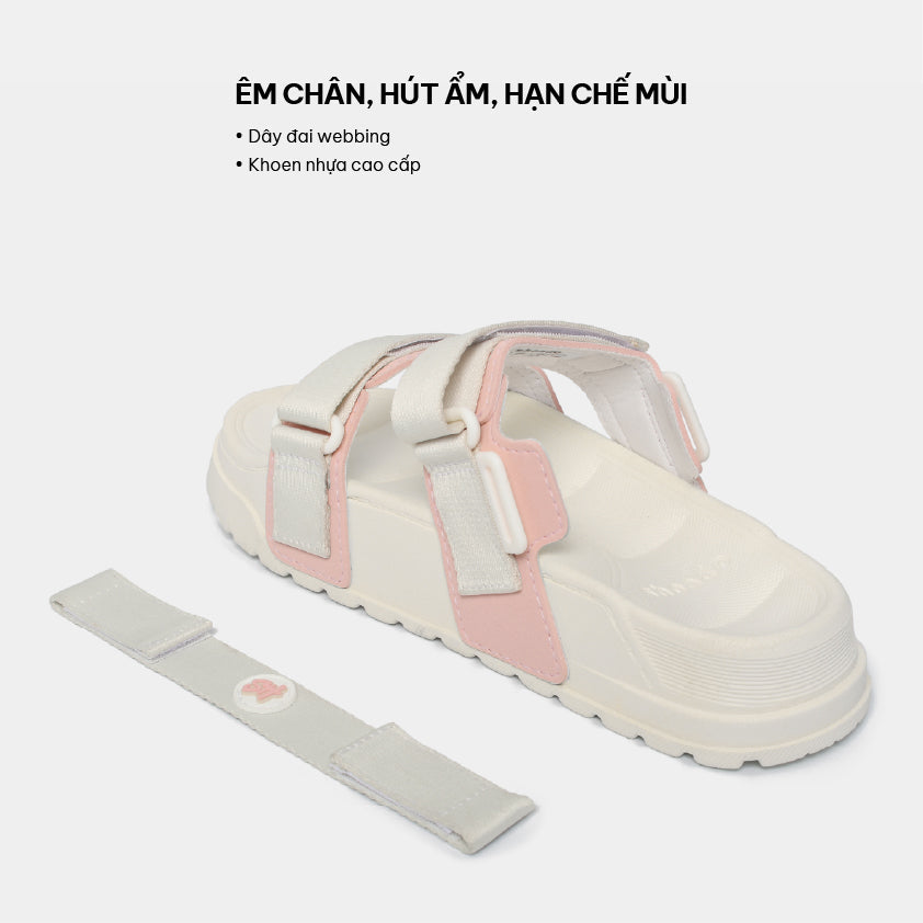 Sandal bánh mì Platy 4 trắng kem