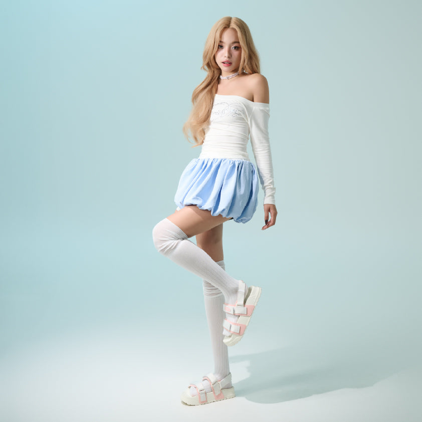 Sandal bánh mì Platy 4 trắng kem