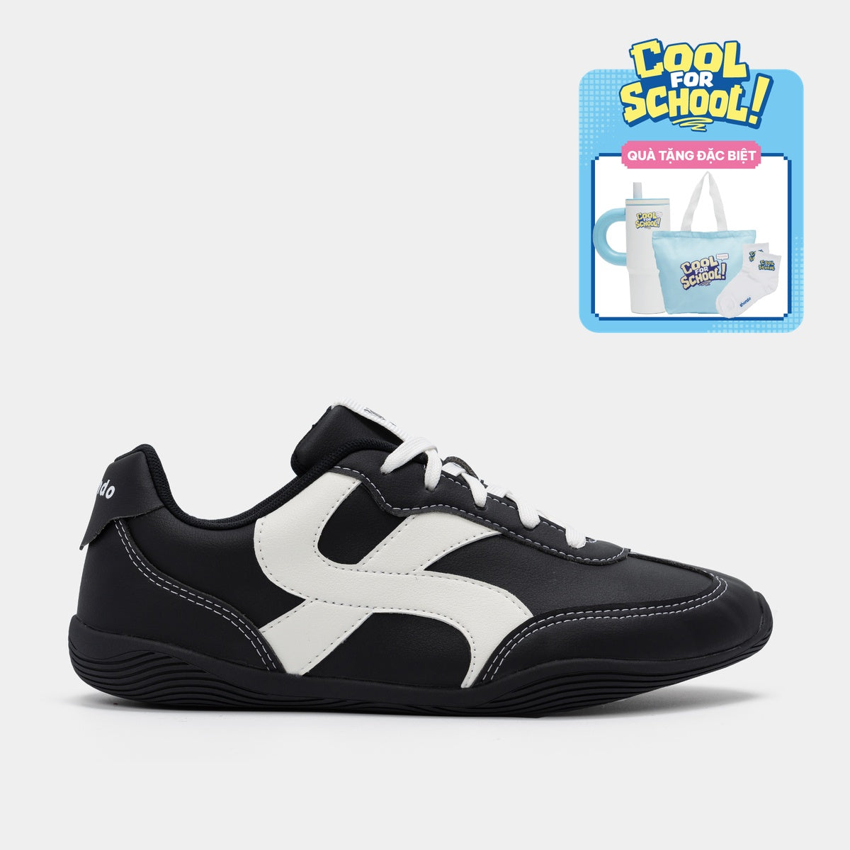 Giày Sneaker Shondo Class 7 Đế Thấp Unisex Đen