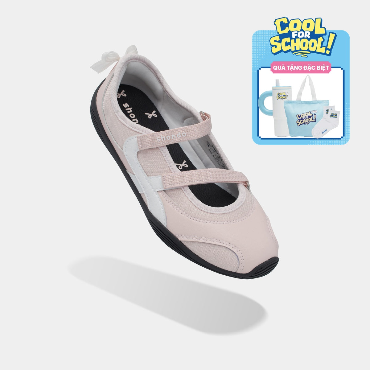 Giày Sneaker Ballet Minie Phối Nơ Nữ Hồng