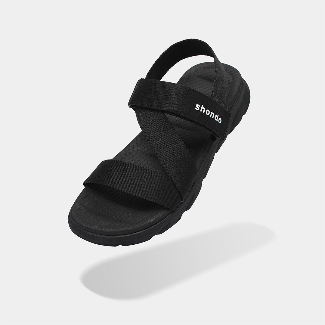 Sandals F6 sport đen quai liền thun