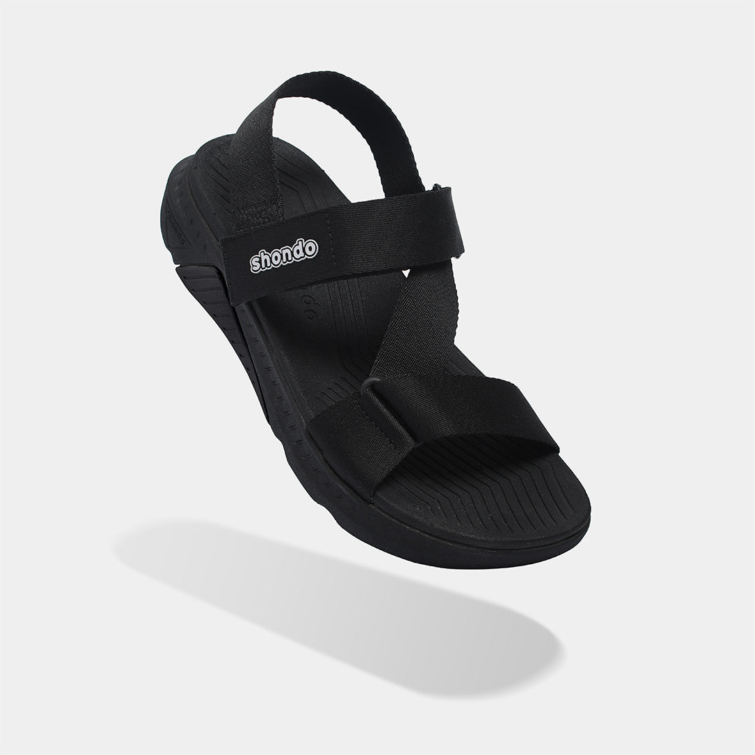 Sandals F7 Racing đen quai liền thun