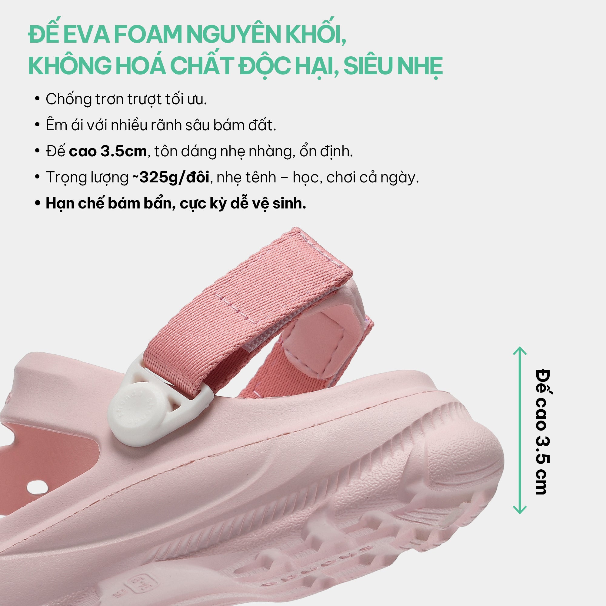 Sandal FX bé gái nhựa đúc hồng