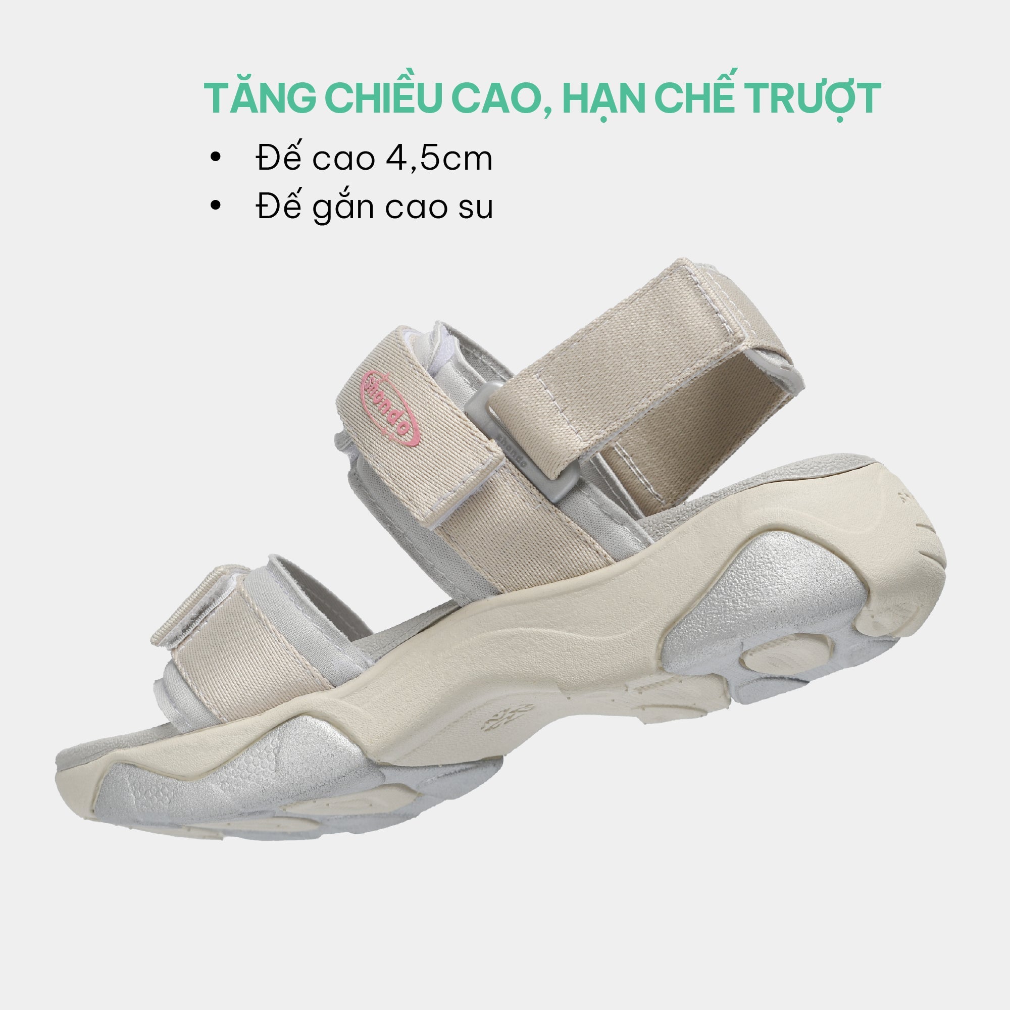 Sandal nữ Girly quai thun xám be