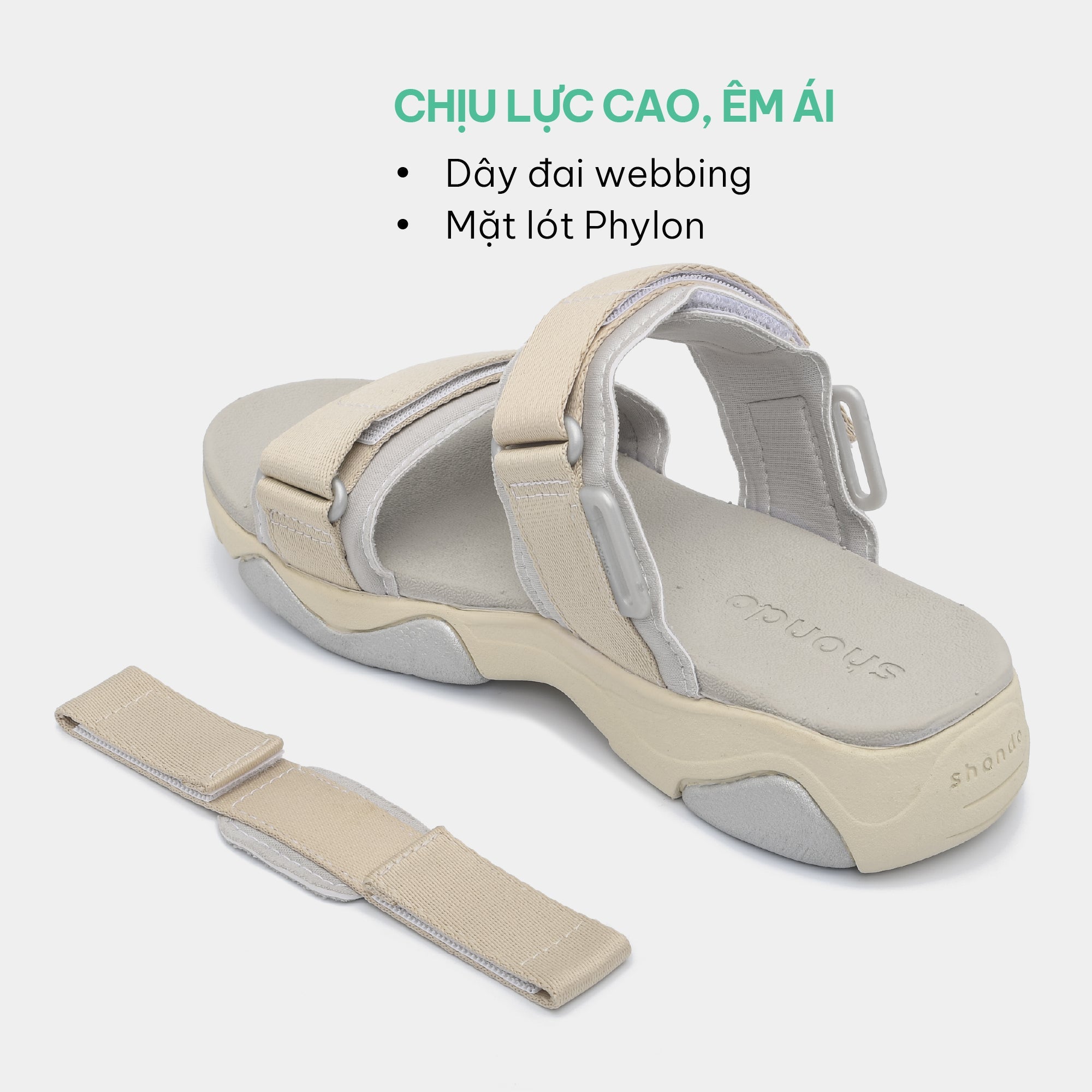 Sandal nữ Girly quai thun xám be