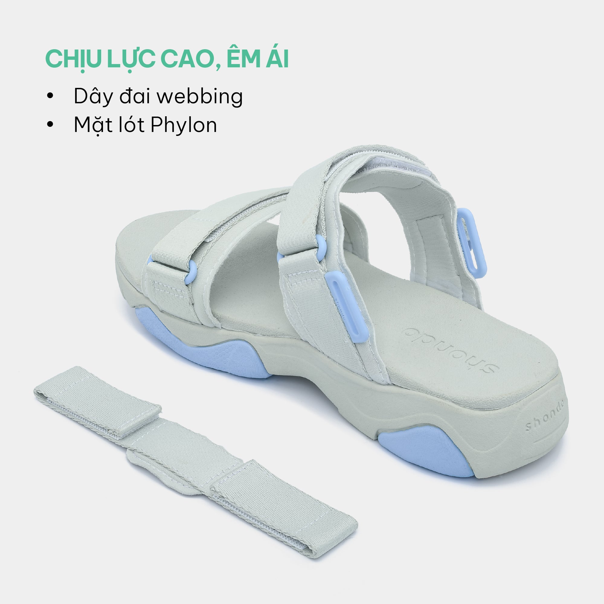 Sandal nữ Girly quai thun xanh mint