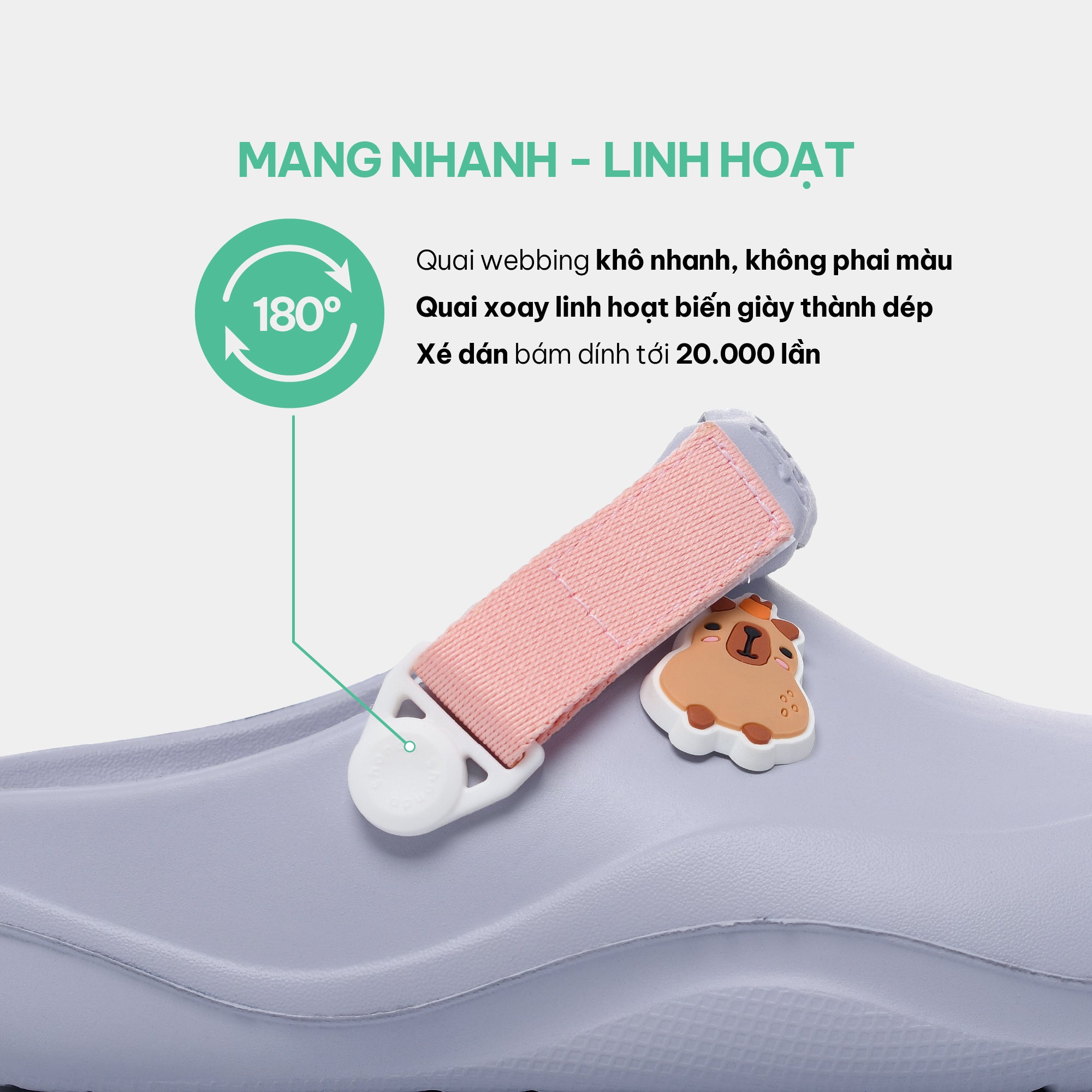 Clog Little Suke bé gái nhựa đúc tím