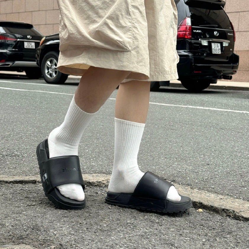 Dép bánh mì quai nam nữ trendy 4 đen