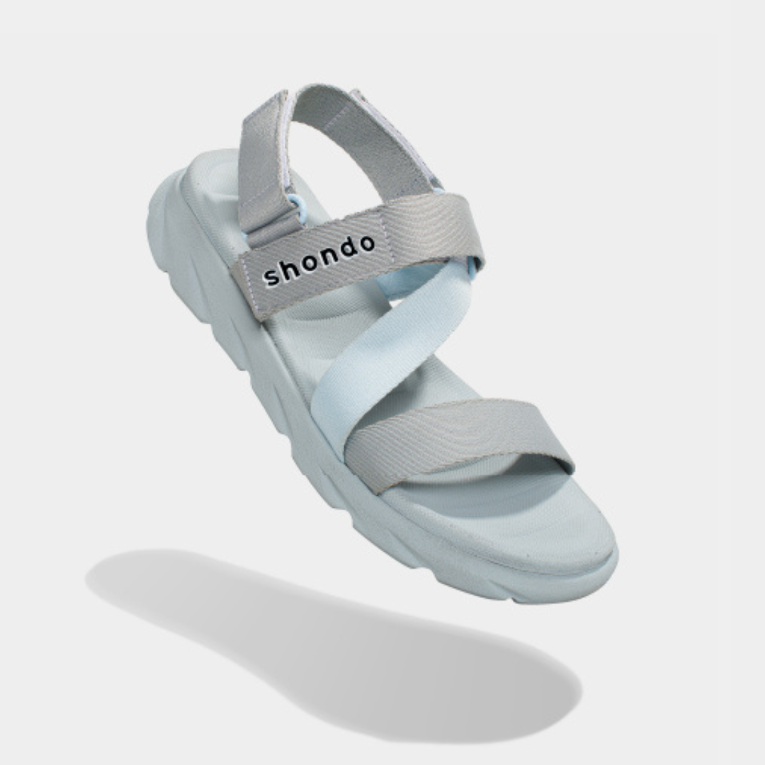 Sandals F6 sport đế xám phối quai xanh da trời