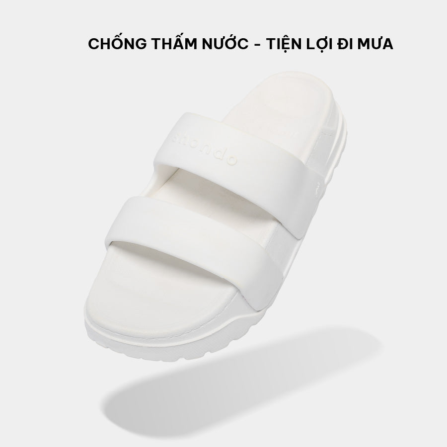 Dép bánh mì Trendy 4 quai nhựa trắng