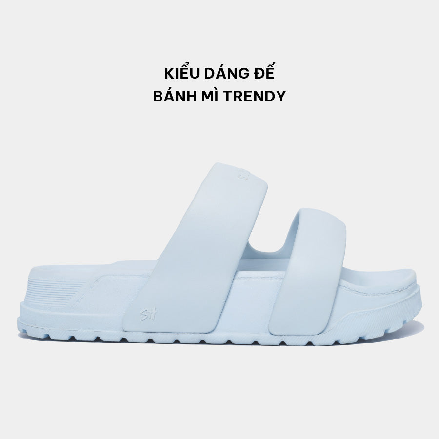 Dép bánh mì Trendy 4 quai nhựa xanh