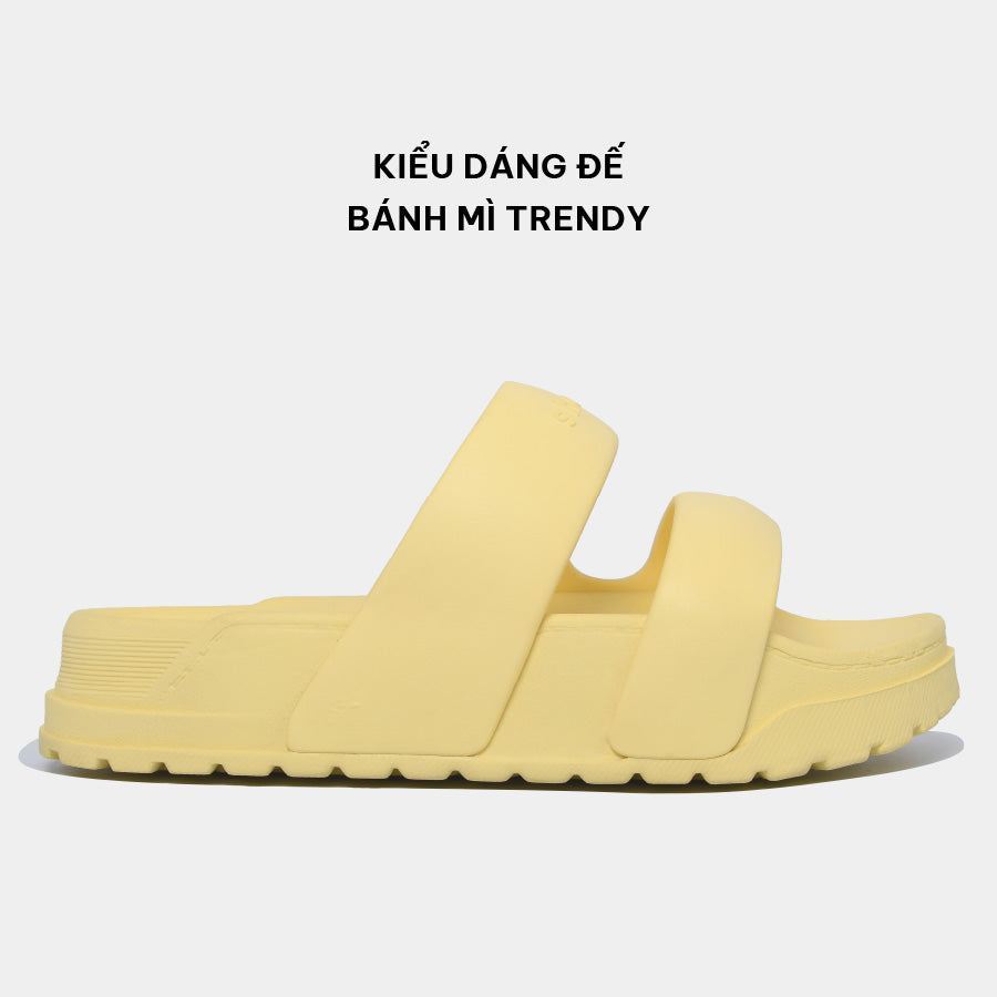 Dép bánh mì Trendy 4 quai nhựa vàng