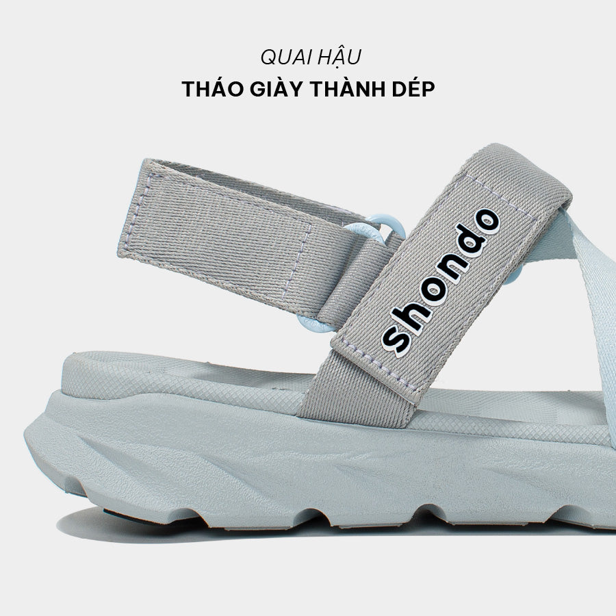 Sandals F6 sport đế xám phối quai xanh da trời