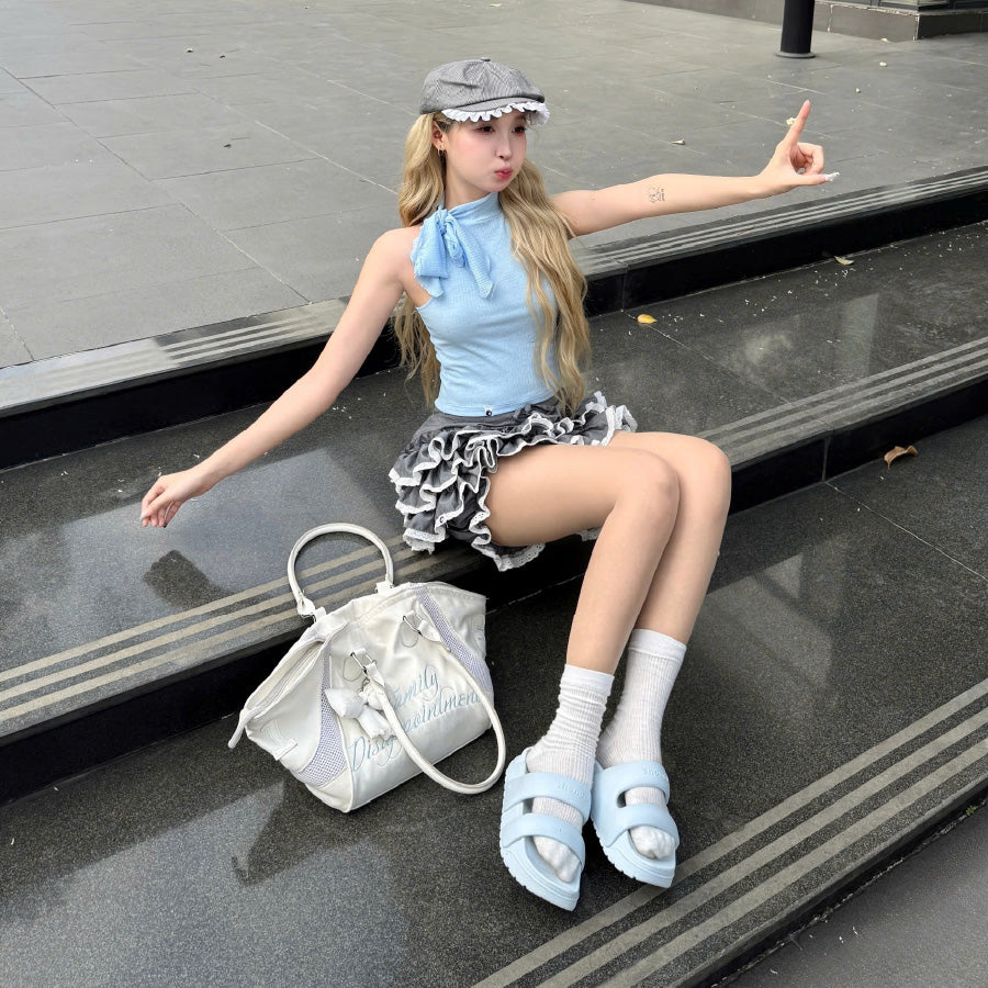 Dép bánh mì Trendy 4 quai nhựa xanh