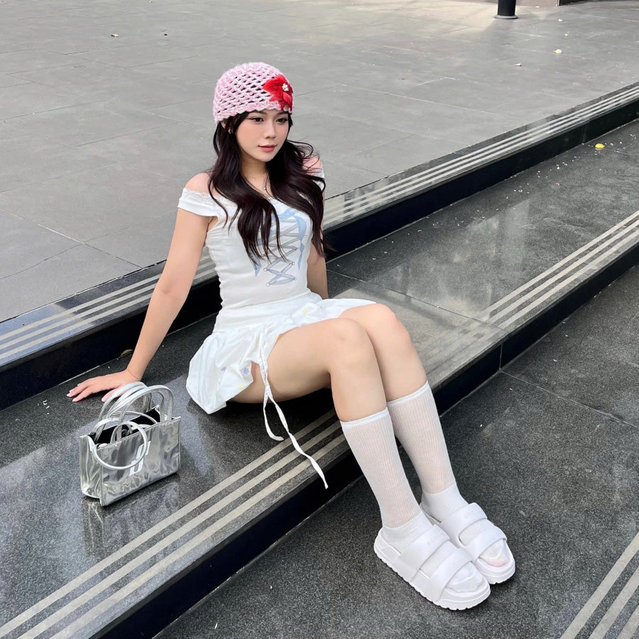 Dép bánh mì Trendy 4 quai nhựa tím